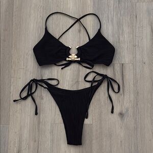 Black Bikini with Gold Accent
